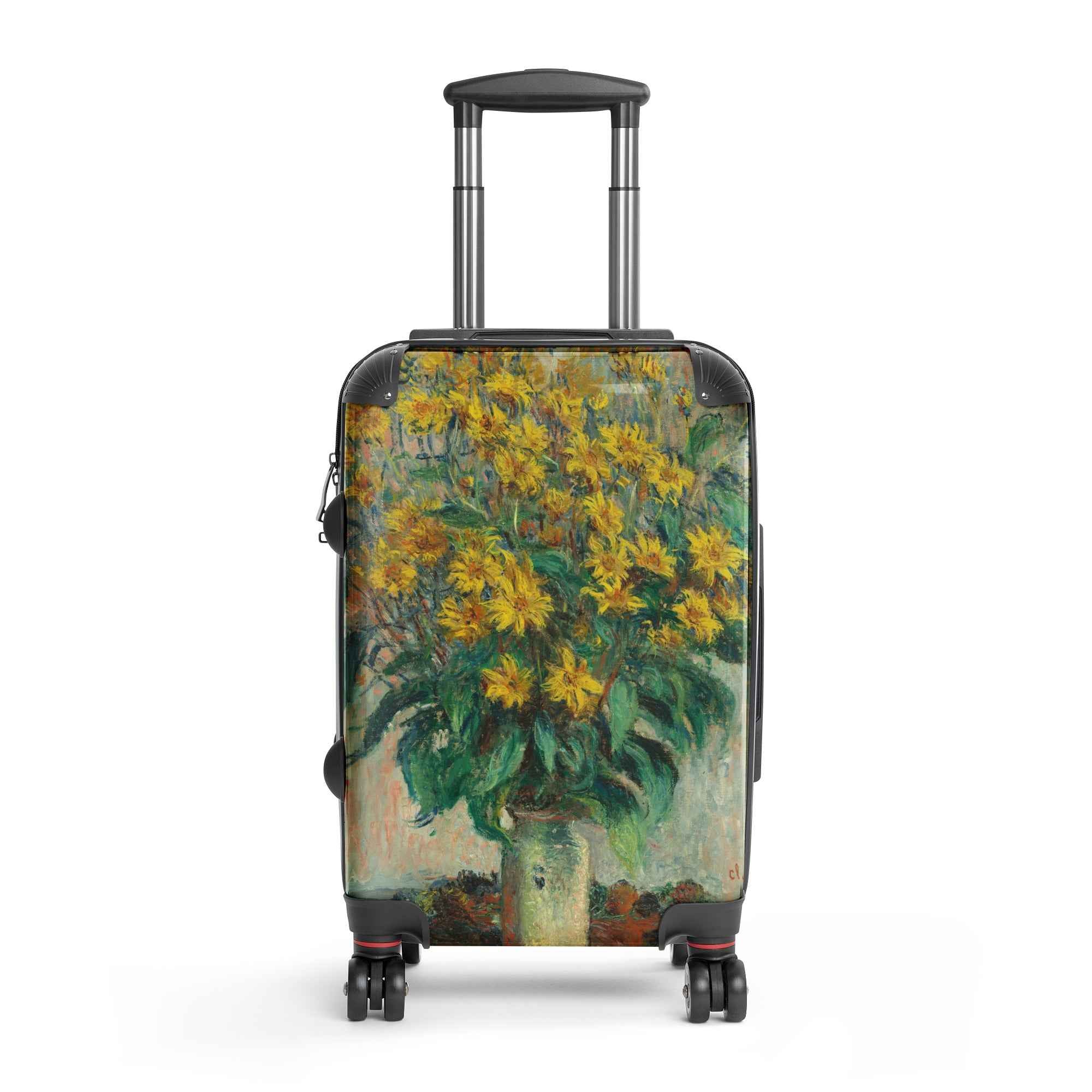 Claude Monet Suitcase - Jerusalem Artichoke Flowers Hard-Shell Travel Accessory - Rosetta Creative Boutique